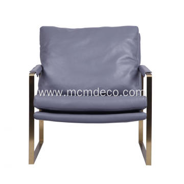 Modern Zara Stainless Steel Leather Lounge Chair